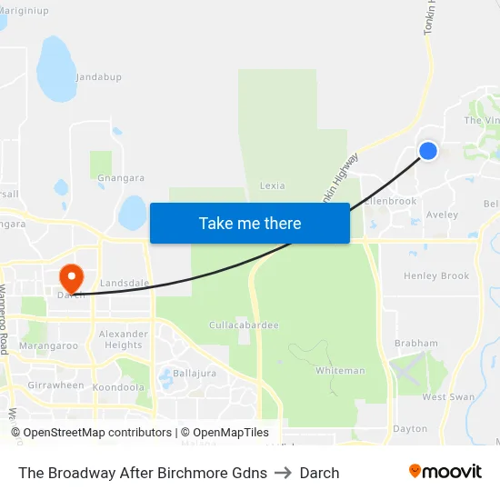 The Broadway   After Birchmore Gdns to Darch map