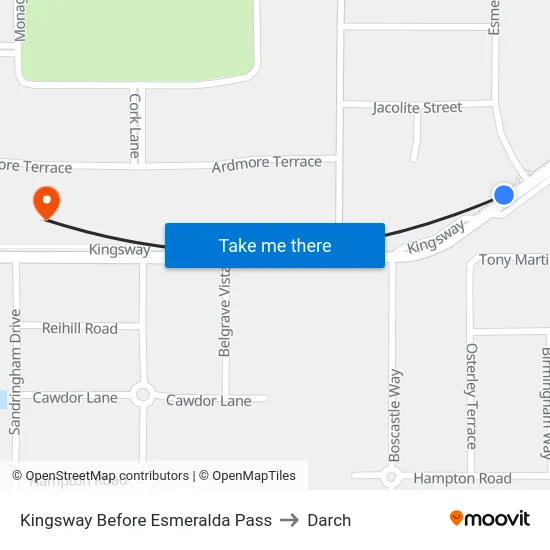 Kingsway   Before Esmeralda Pass to Darch map
