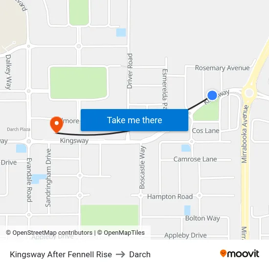 Kingsway   After Fennell Rise to Darch map