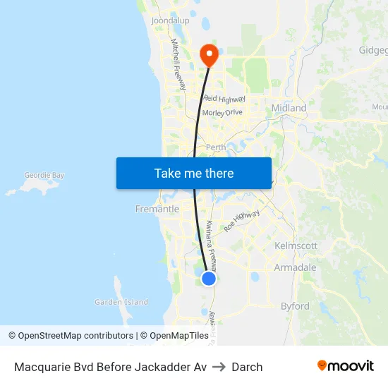 Macquarie Bvd Before Jackadder Av to Darch map