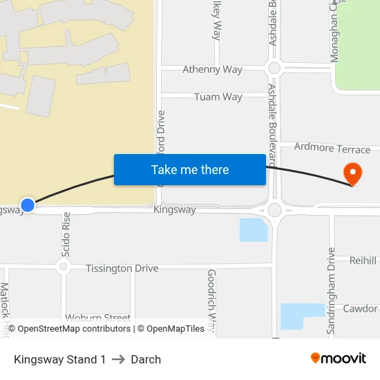 Kingsway   Stand 1 to Darch map