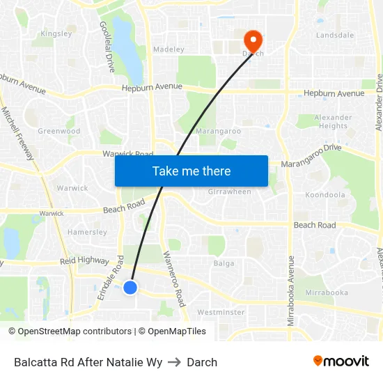 Balcatta Rd After Natalie Wy to Darch map