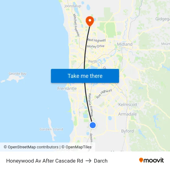 Honeywood Av After Cascade Rd to Darch map