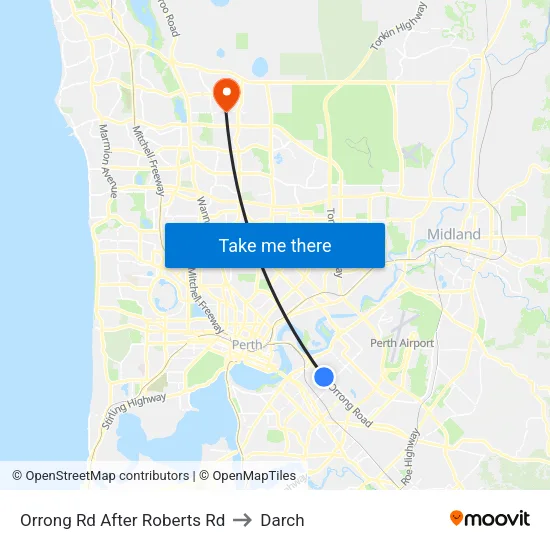 Orrong Rd After Roberts Rd to Darch map