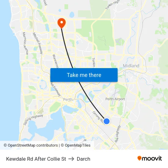Kewdale Rd After Collie St to Darch map