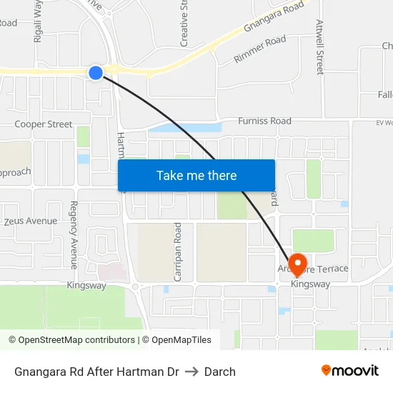 Gnangara Rd After Hartman Dr to Darch map