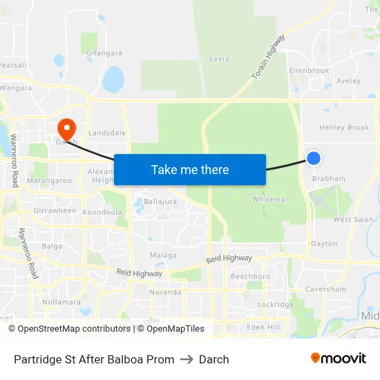 Partridge St After Balboa Prom to Darch map