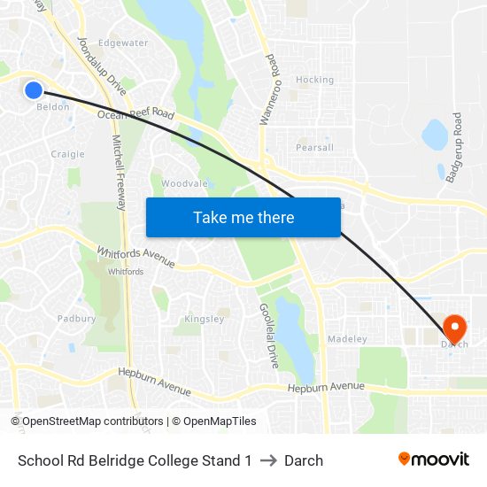 School Rd Belridge College Stand 1 to Darch map