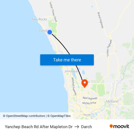 Yanchep Beach Rd After Mapleton Dr to Darch map