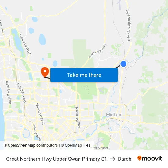 Great Northern Hwy Upper Swan Primary S1 to Darch map