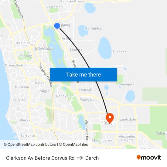 Clarkson Av Before Corvus Rd to Darch map