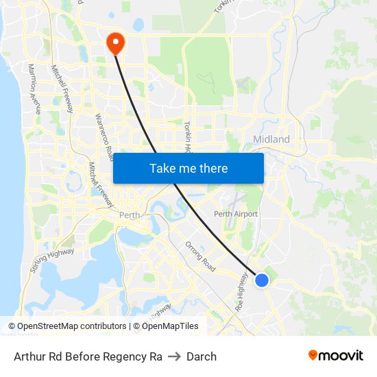 Arthur Rd Before Regency Ra to Darch map