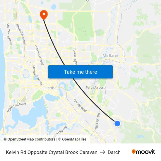 Kelvin Rd Opposite Crystal Brook Caravan to Darch map