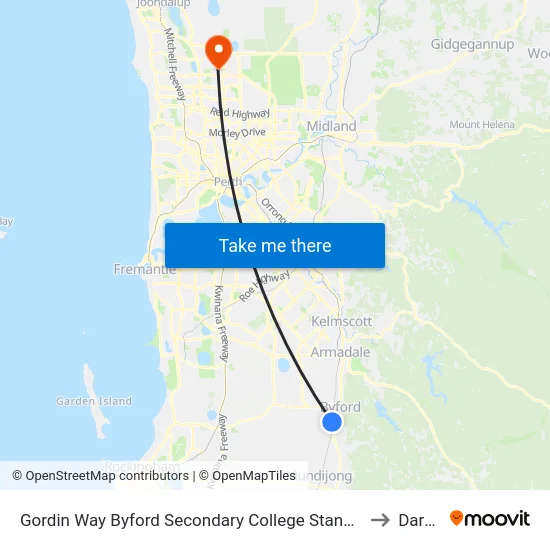 Gordin Way Byford Secondary College Stand 2 to Darch map