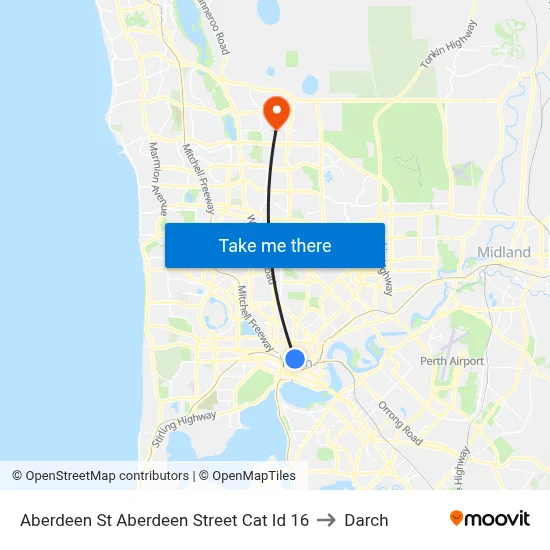 Aberdeen St Aberdeen Street Cat Id 16 to Darch map