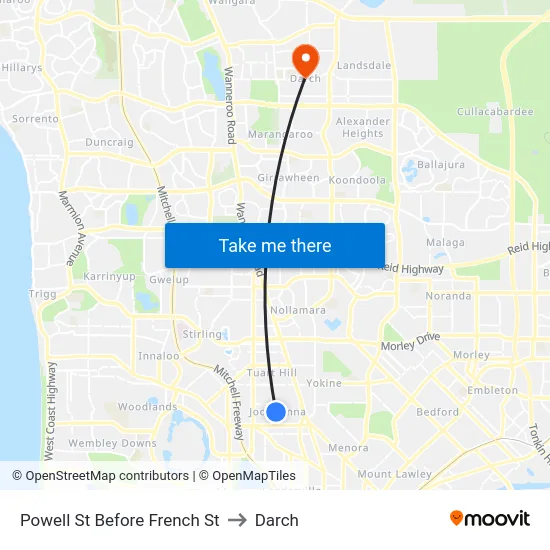 Powell St Before French St to Darch map