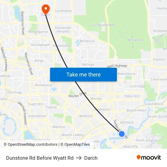 Dunstone Rd Before Wyatt Rd to Darch map