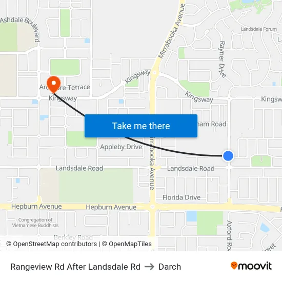 Rangeview Rd After Landsdale Rd to Darch map
