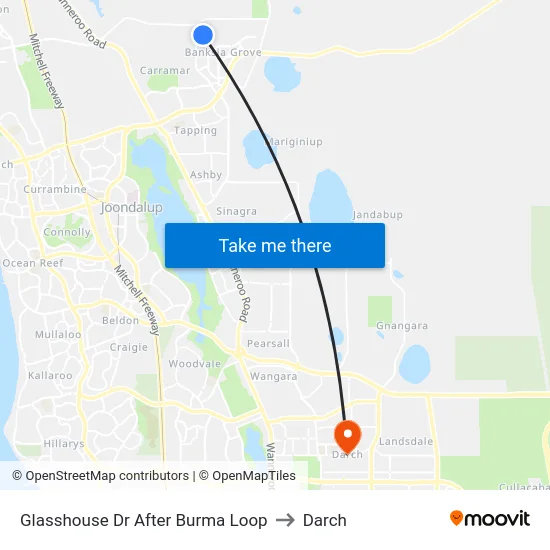 Glasshouse Dr After Burma Loop to Darch map