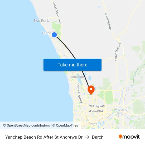 Yanchep Beach Rd After St Andrews Dr to Darch map