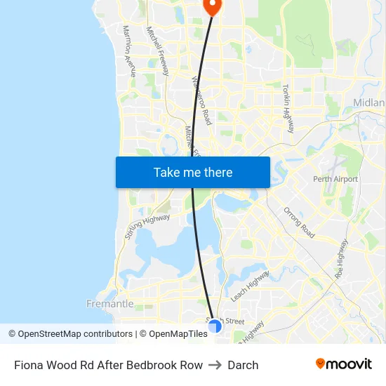 Fiona Wood Rd After Bedbrook Row to Darch map
