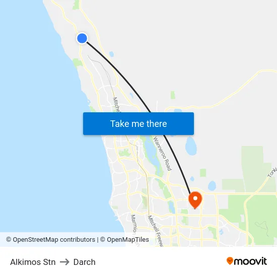 Alkimos Stn to Darch map