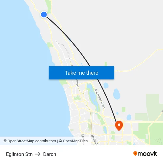 Eglinton Stn to Darch map