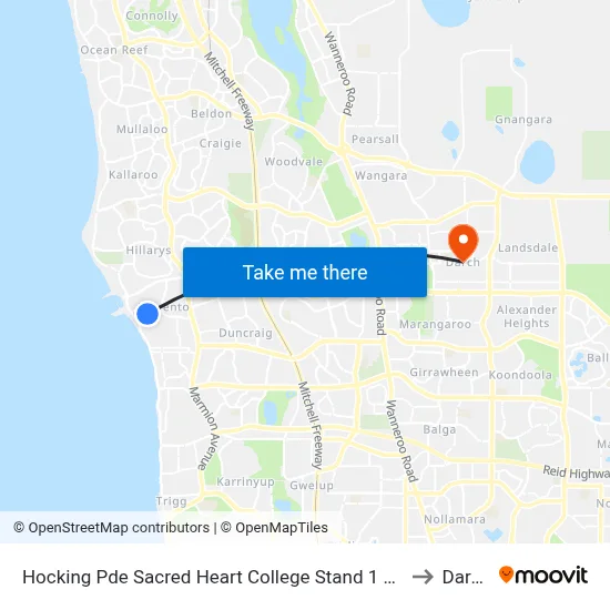 Hocking Pde Sacred Heart College Stand 1 & 2 to Darch map