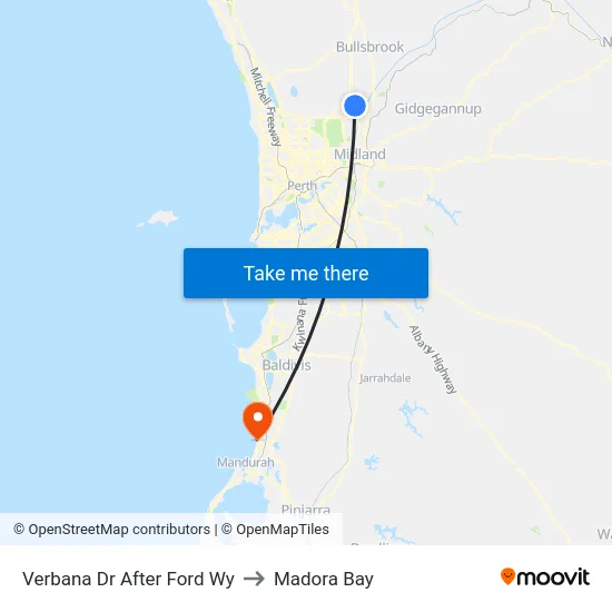 Verbana Dr After Ford Wy to Madora Bay map