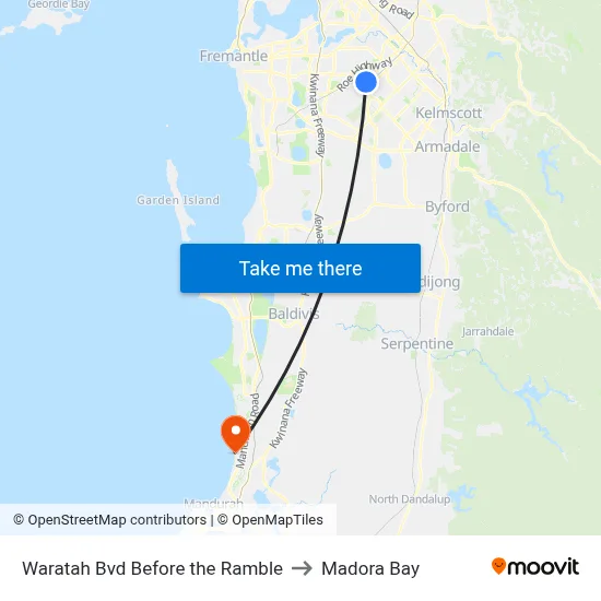 Waratah Bvd Before the Ramble to Madora Bay map