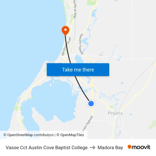 Vasse Cct Austin Cove Baptist College to Madora Bay map