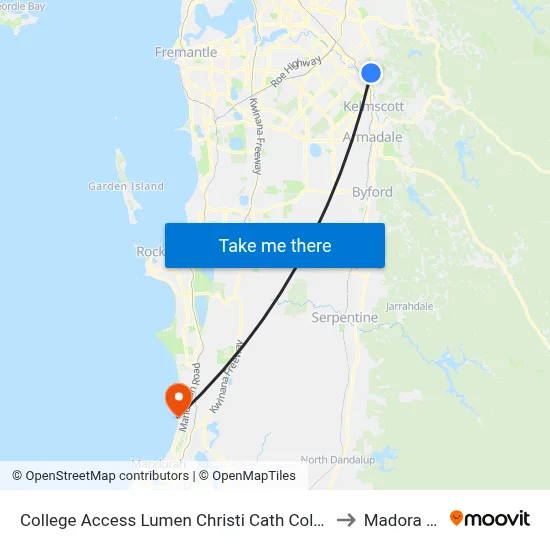 College Access Lumen Christi Cath Col Stand 4 to Madora Bay map