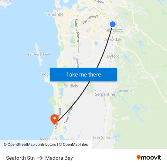 Seaforth Stn to Madora Bay map