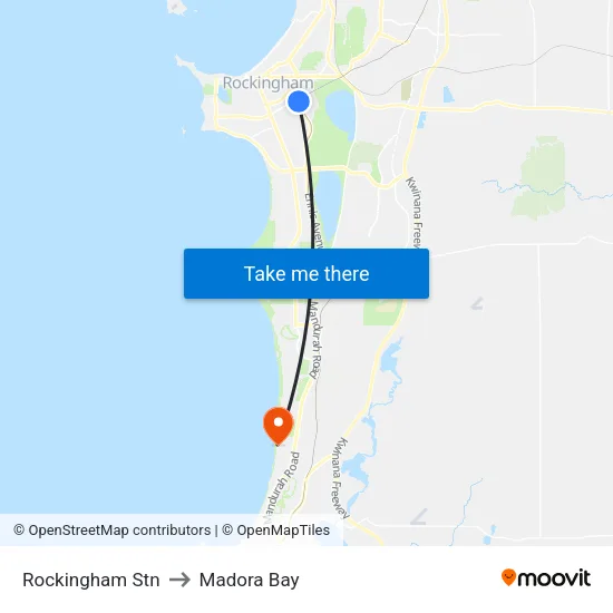 Rockingham Stn to Madora Bay map