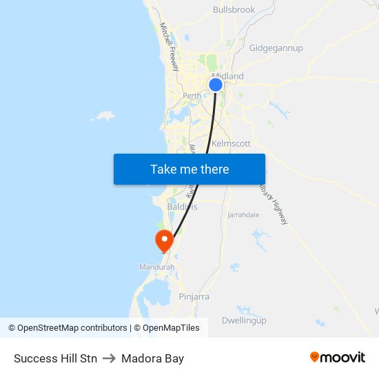 Success Hill Stn to Madora Bay map