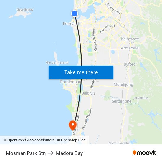 Mosman Park Stn to Madora Bay map