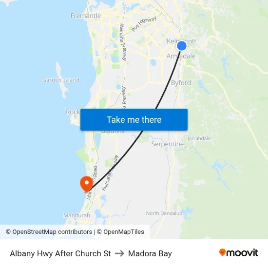 Albany Hwy After Church St to Madora Bay map