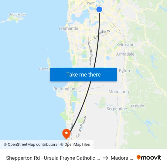 Shepperton Rd - Ursula Frayne Catholic Coll Sen to Madora Bay map