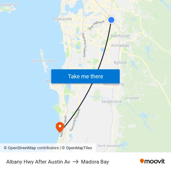Albany Hwy After Austin Av to Madora Bay map