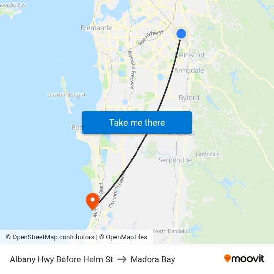 Albany Hwy Before Helm St to Madora Bay map