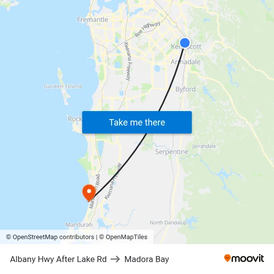Albany Hwy After Lake Rd to Madora Bay map