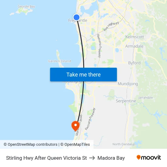 Stirling Hwy After Queen Victoria St to Madora Bay map