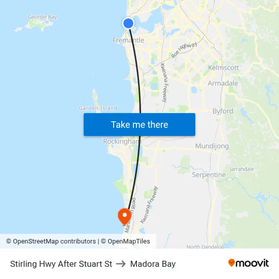Stirling Hwy After Stuart St to Madora Bay map