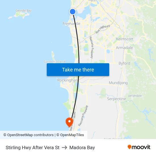 Stirling Hwy After Vera St to Madora Bay map
