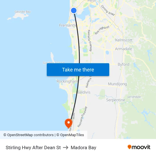 Stirling Hwy After Dean St to Madora Bay map