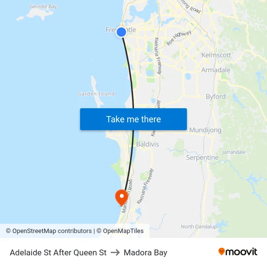 Adelaide St After Queen St to Madora Bay map