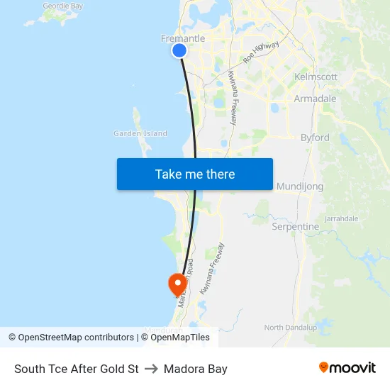 South Tce After Gold St to Madora Bay map