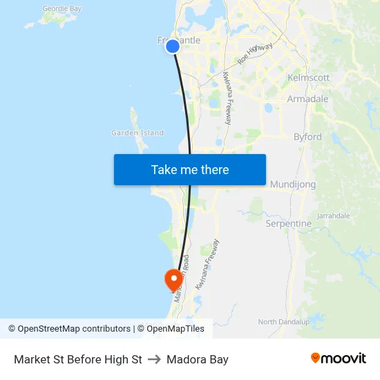 Market St Before High St to Madora Bay map