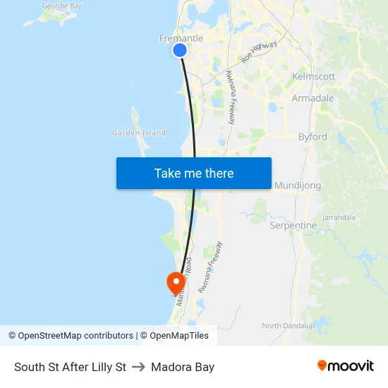 South St After Lilly St to Madora Bay map