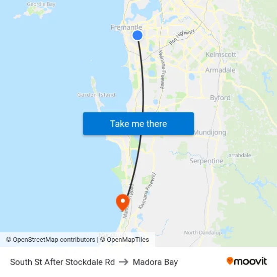South St After Stockdale Rd to Madora Bay map